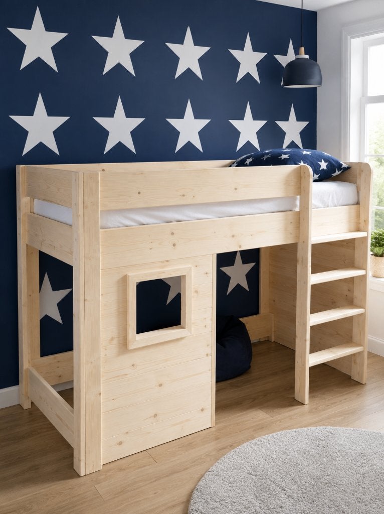 Steigerhouten Half hoogslaper model Apeldoorn nieuw!, Kinderen en Baby's, Ophalen, Nieuw, Hoogslaper