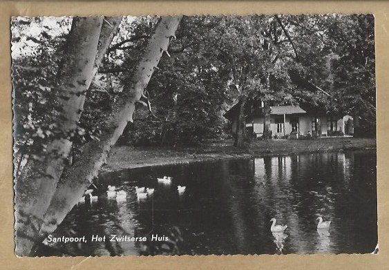 Ansichtkaart.  Santpoort. Het Zwitserse Huis., Ophalen of Verzenden, 1960 tot 1980, Gelopen, Noord-Holland