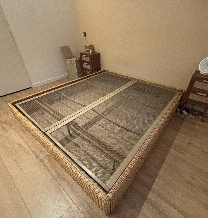 Rotan Bed 180x200 cm met Auping Bodems
