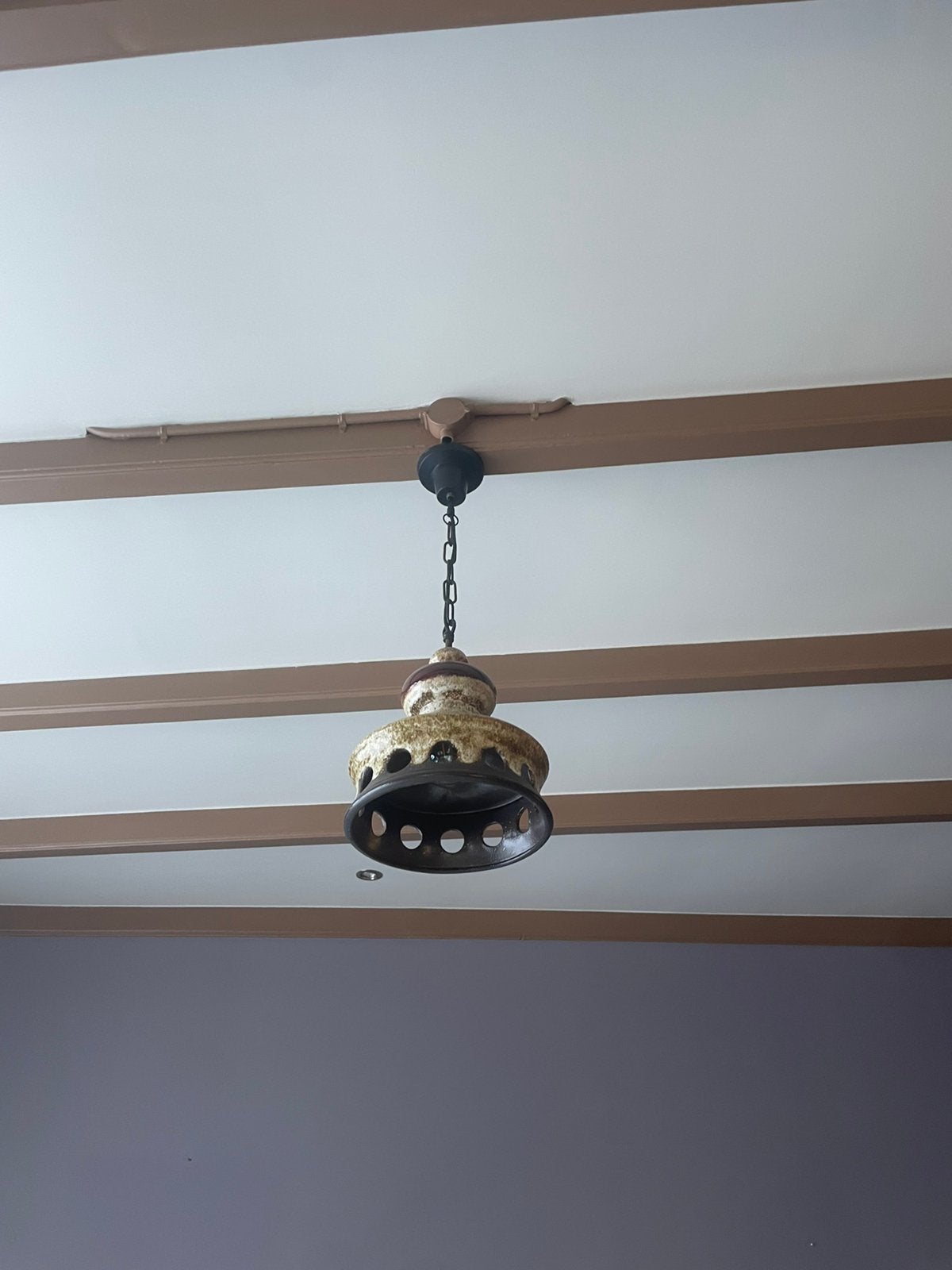Prachtige Vintage Fat Lava Keramiek Hanglamp Jaren 60/70, Huis en Inrichting, Lampen | Hanglampen, Keramiek, Zo goed als nieuw