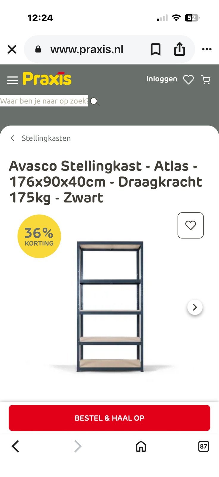 2 x Stellingkast zgan, Ophalen, Zo goed als nieuw