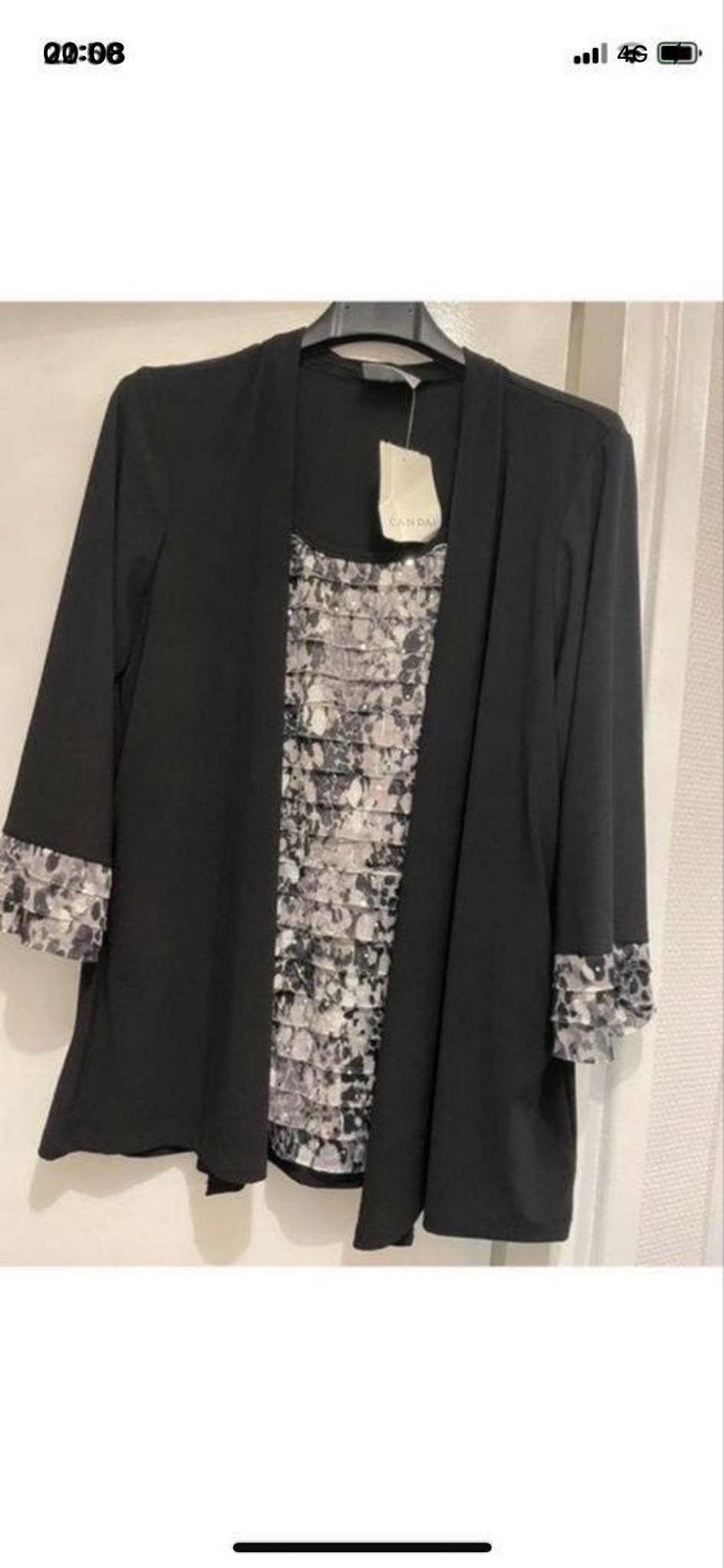 Zwart vestje met print en bijpassende top maat 38 nieuw, Kleding | Dames, Overige Dameskleding, Ophalen, Nieuw