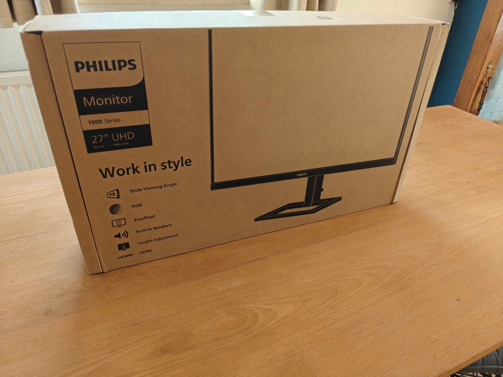 Philips 27 inch 4k monitor 1000 series, Computers en Software, Monitoren, Ophalen, Philips, In hoogte verstelbaar, LED
