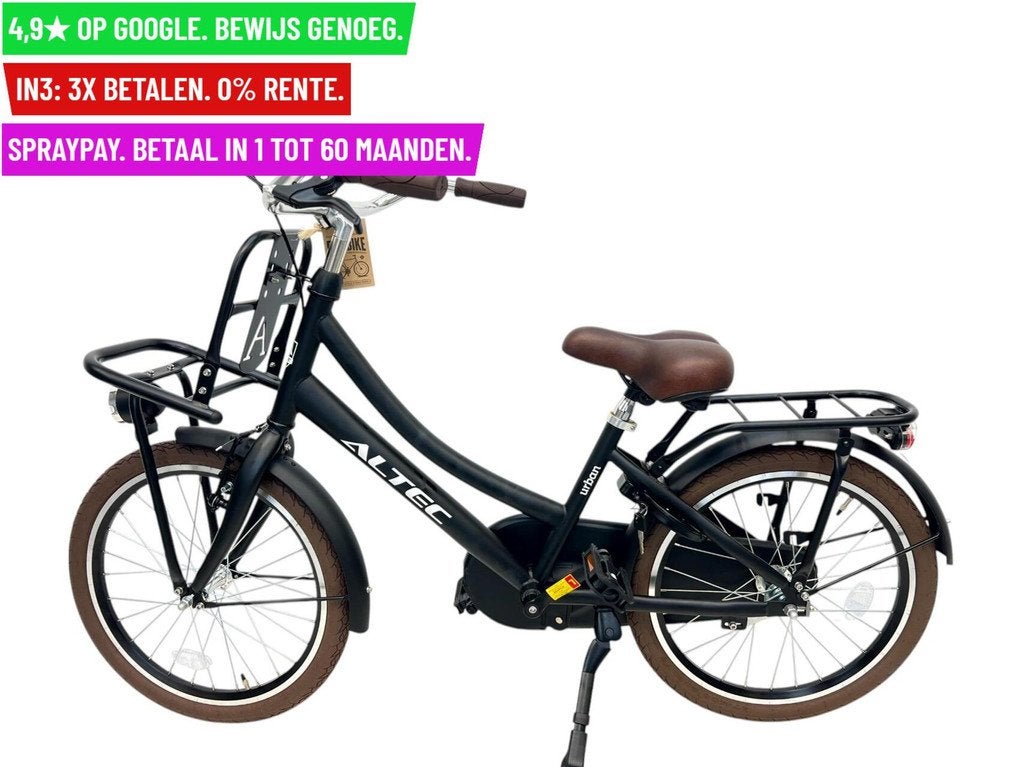 Meisjesfiets Altec Urban 20/32cm/Mat Zwart/1ver - Garantie/L, Fietsen en Brommers, Fietsen | Meisjes, Nieuw, Altec, Facebikenl@gmail.com