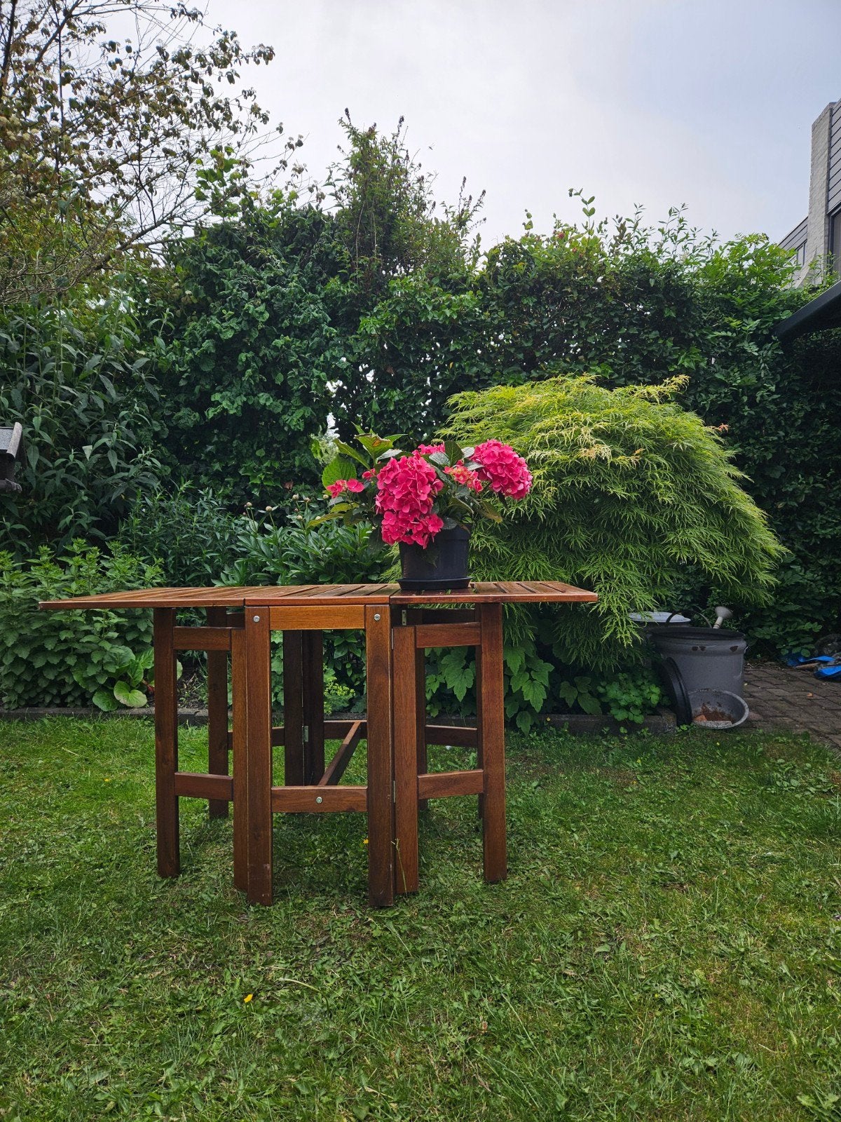 Houten inklapbare tuintafel, Ophalen, Gebruikt, Rechthoekig, Hout
