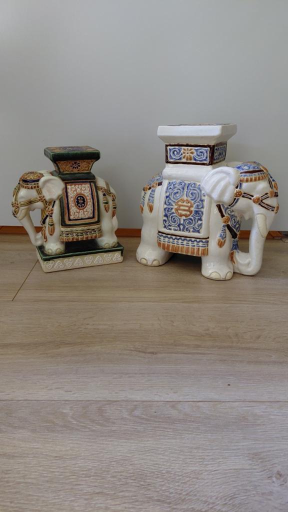 2 Vintage Olifant Plantentafeltjes, Ophalen