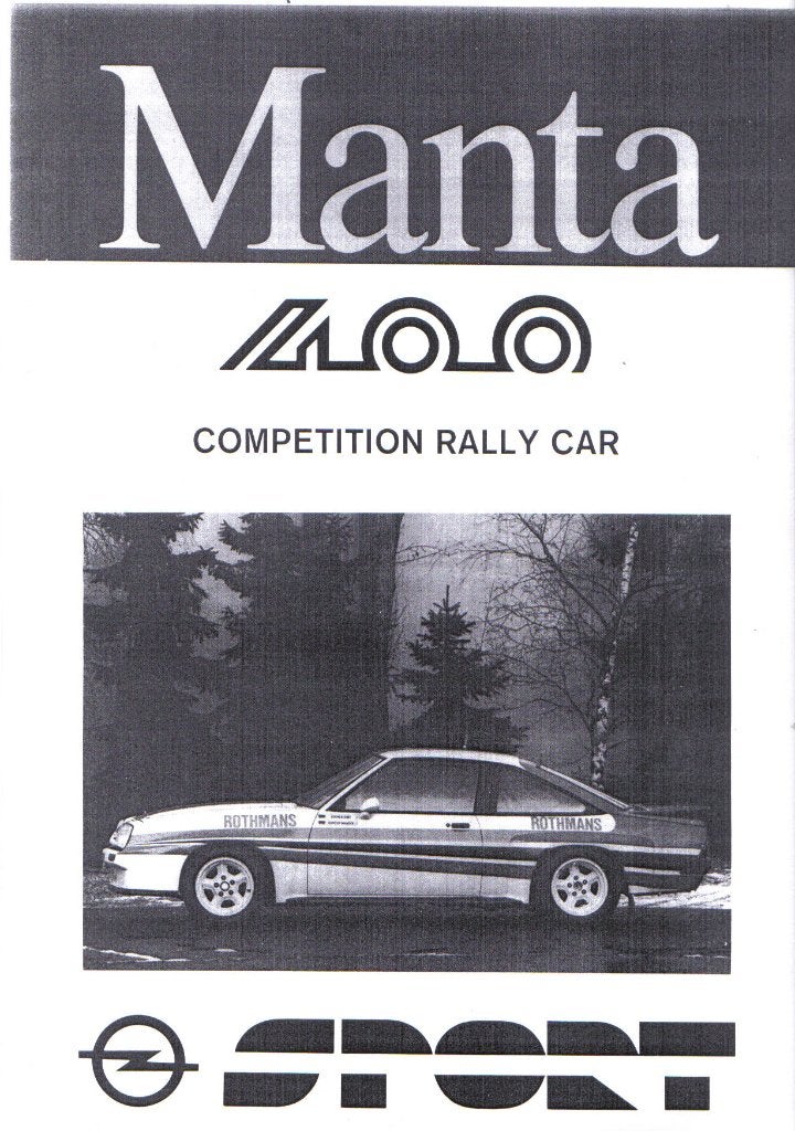 Folder Brochure Opel Manta 400 Competition Rally Car, Verzenden, Opel