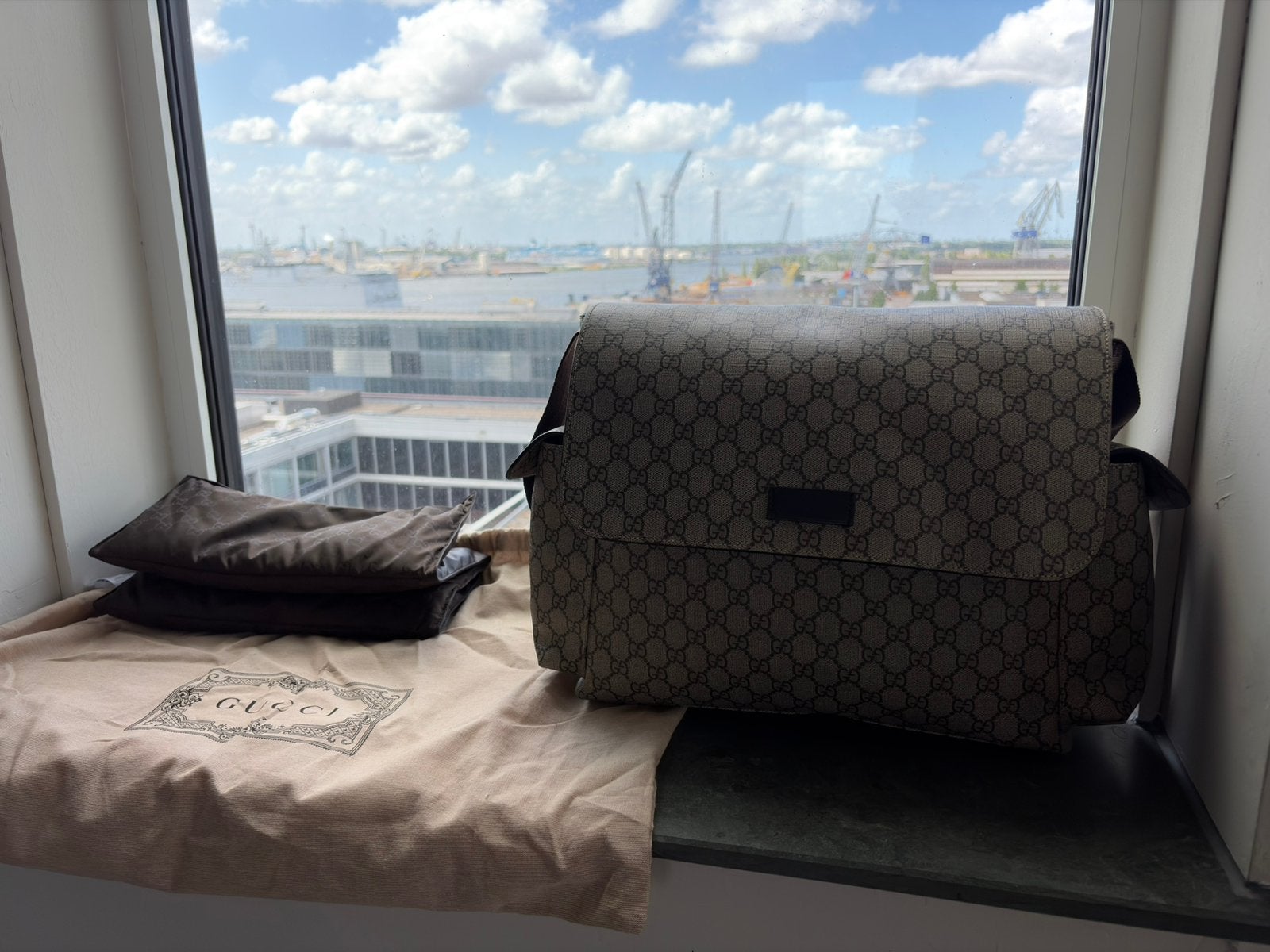 GUCCI luiertas, Kinderen en Baby's, Gucci, Beige, Ophalen, Verzorgingstas