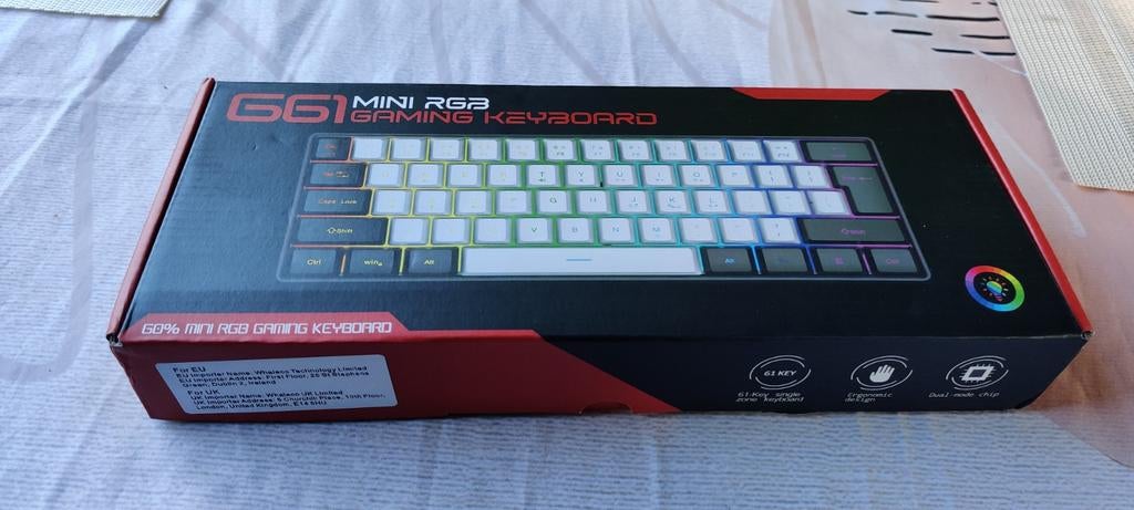G61 Mini RGB Gaming Toetsenbord - Nieuw en Ongebruikt, Ophalen of Verzenden, Nieuw, Gaming toetsenbord