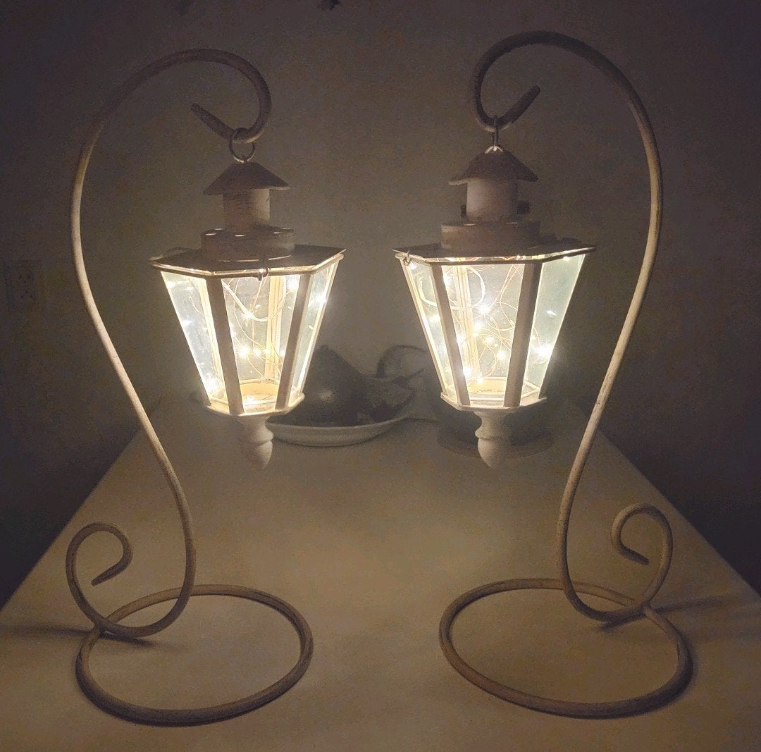 Mooie smeedijzeren lantaarns 2x, Antiek en Kunst, Ophalen