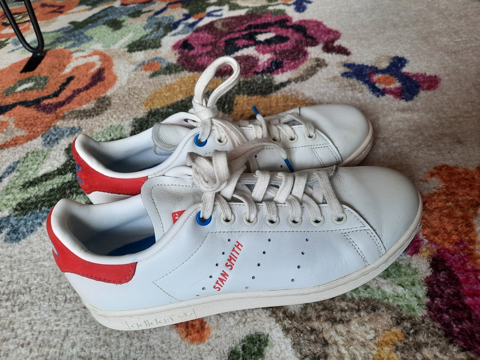 Adidas Stan Smith sneakers - wit, rood, blauw- maat 39 1/3, Kleding | Dames, Schoenen, Wit, Verzenden, Adidas, Sneakers of Gympen