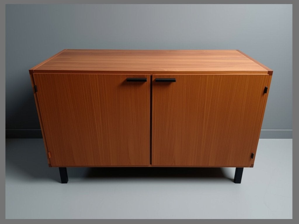 Vintage teak dressoir | Jaren 60, Ophalen, Mid century, 100 tot 150 cm, Teakhout