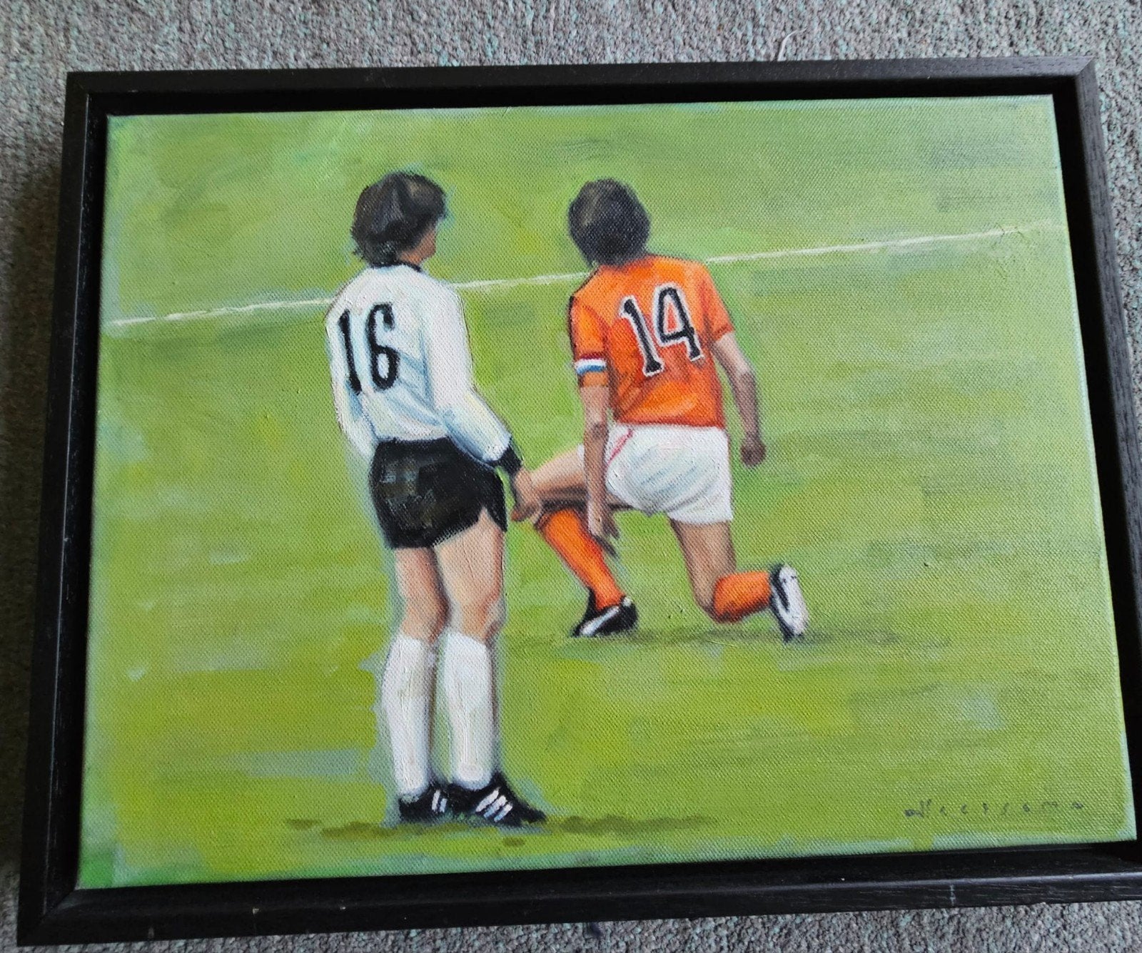 origineel schilderij johan cruijff wk 1974, Ophalen, Ajax, Poster, Plaatje of Sticker
