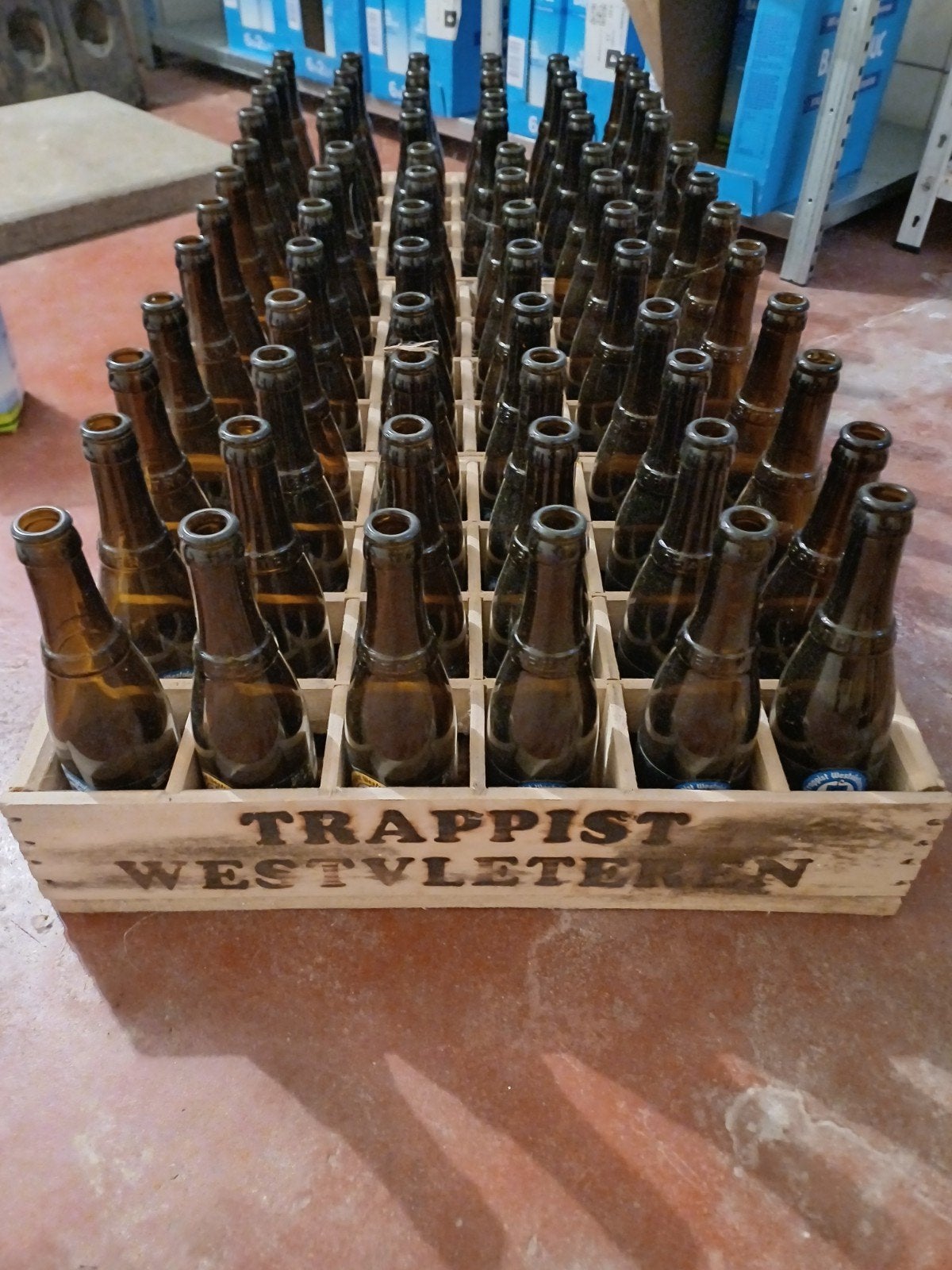 3 originele Westvleteren kratten, Ophalen, Gebruikt, Flesje(s), Overige merken