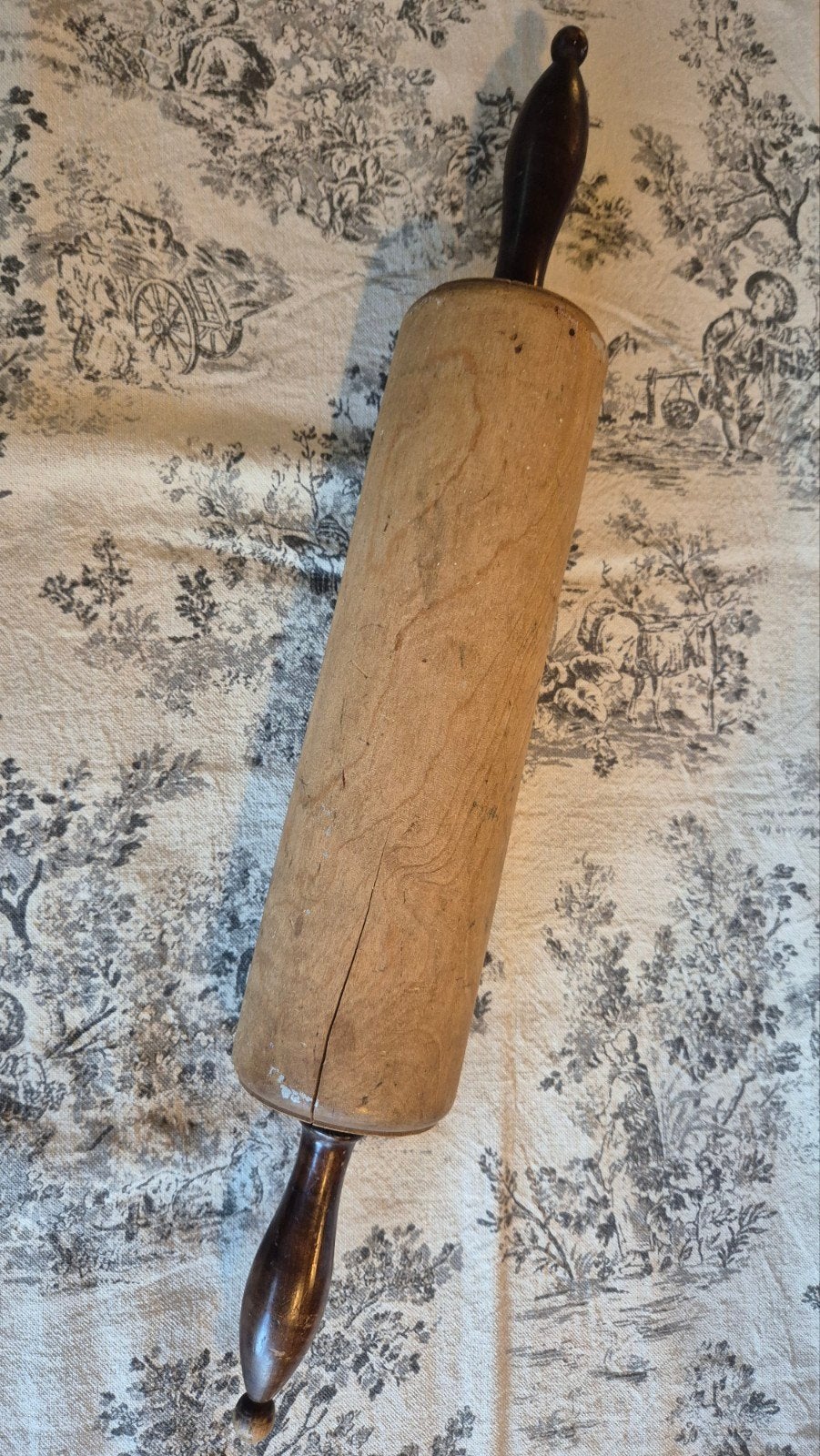 Antieke grote houten deegroller - Vintage bakgereedschap, Ophalen of Verzenden