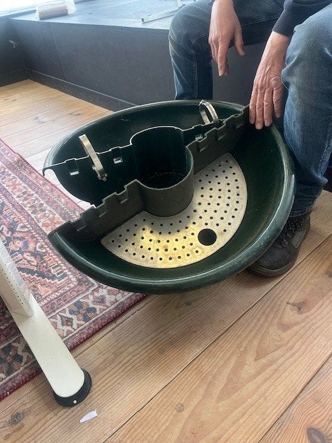 Bloembak voor paal / Hanging Basket - hangende plantenbak, Tuin en Terras, Ophalen, Kunststof, Gebruikt, Minder dan 30 cm