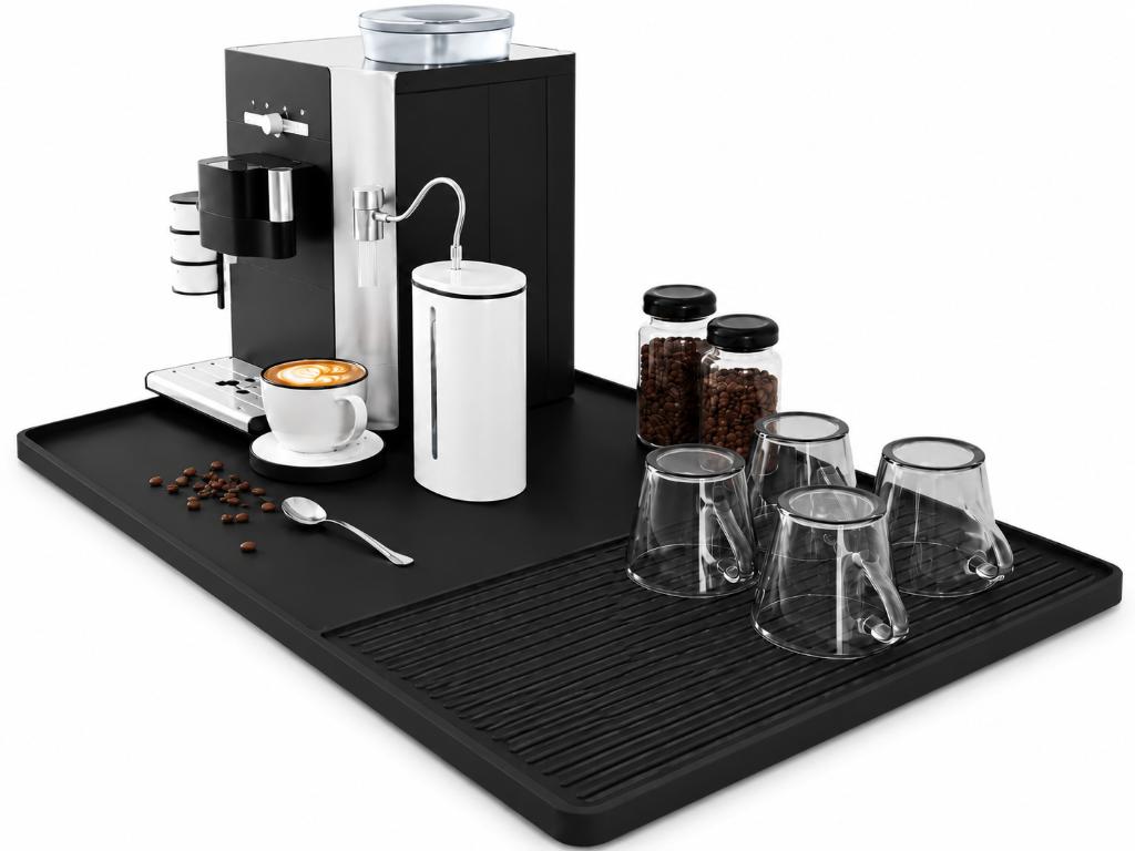 Siliconen Koffiemat, Verzenden, Zwart, Rubber/elastomeren, Nieuw