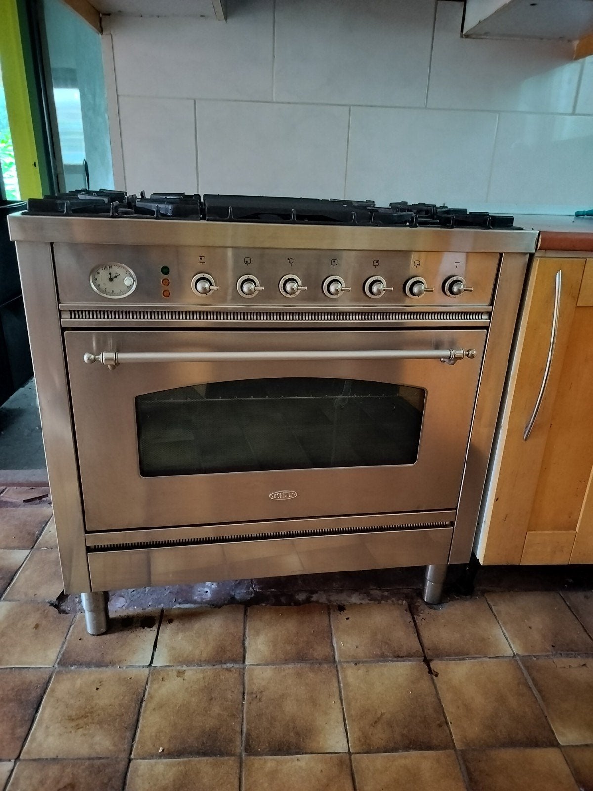 Boretti Fornuis met Gas Kookplaat en Oven, Witgoed en Apparatuur, Ophalen, Gebruikt, 60 cm of meer, Grill