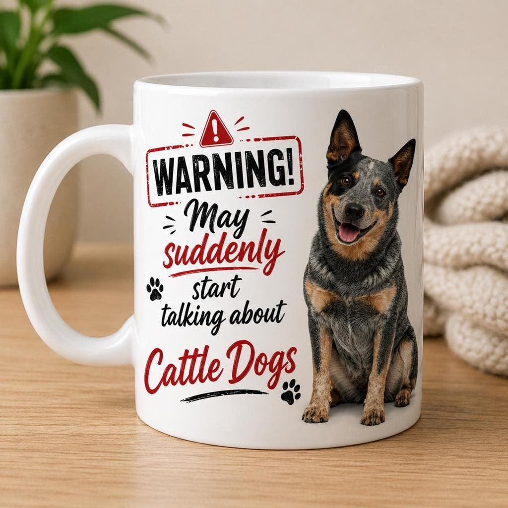 Cattle Dog Warning Mok, Dieren en Toebehoren, Honden-accessoires, Nieuw, Verzenden