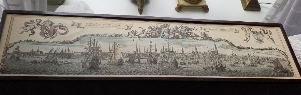 Reproductie historische stadsgezicht van Amsterdam  , Ophalen, Zo goed als nieuw