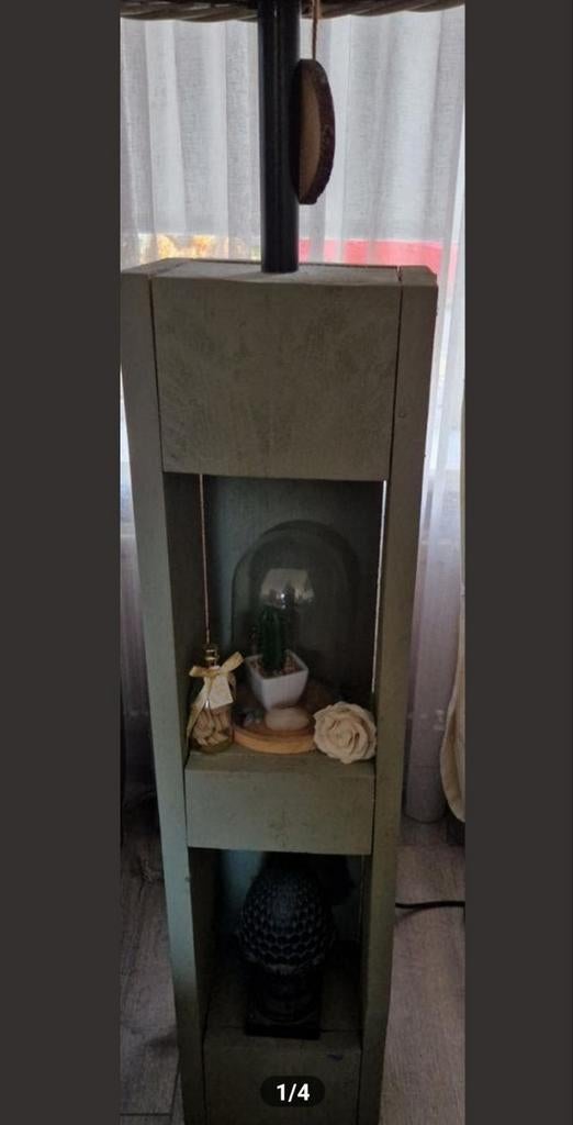 Vloerlamp, Ophalen of Verzenden, Zo goed als nieuw, Hout, Minder dan 100 cm