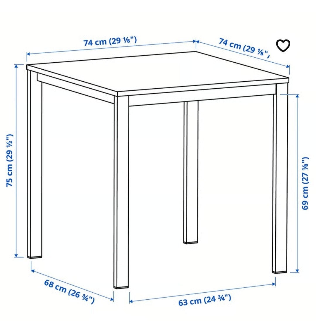 IKEA Witte Eettafel - Compact en Stijlvol, Ophalen, Gebruikt, 50 tot 100 cm, Modern, Scandinavisch