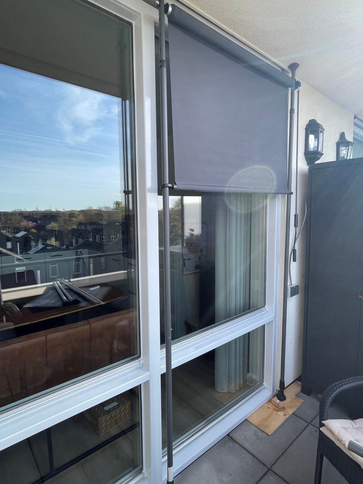 2 x zonwering voor balkon, in hoogte verstelbaar, antraciet, 150 tot 300 cm, Ophalen, Zo goed als nieuw, Minder dan 250 cm