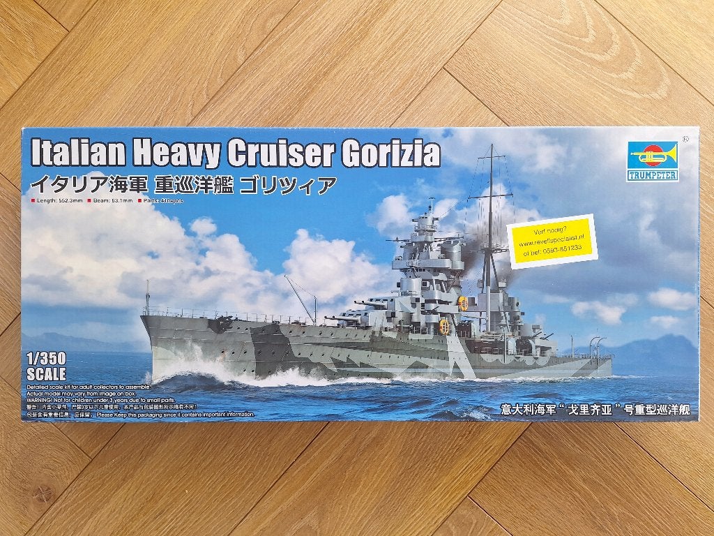 1:350 1/350 Trumpeter Italian Cruiser Gorizia, Ophalen of Verzenden, Zo goed als nieuw, 1:200 of kleiner, Overige merken