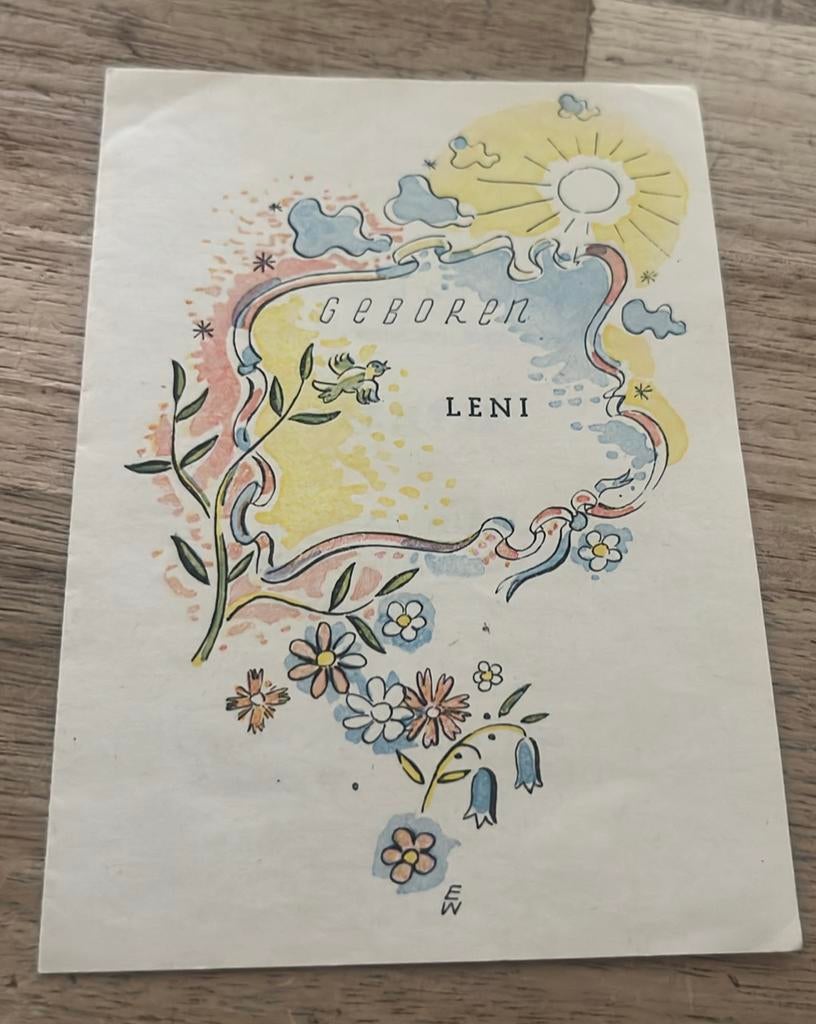 Dordrecht,,1946:::Leentje, Verzamelen, Geboortekaartjes en Visitekaartjes, Ophalen of Verzenden, 2000 tot heden