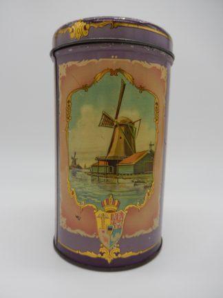 vintage blik ah - echte zaansche koeken - lila, Ophalen of Verzenden, Gebruikt, Koek(jes)