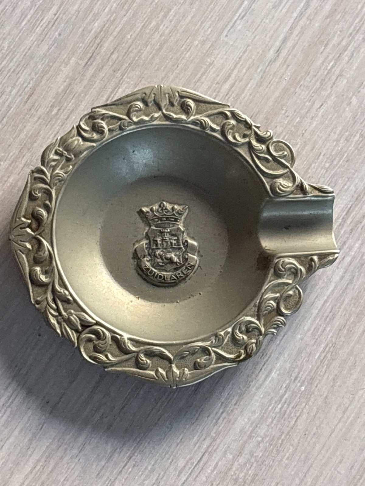 Vintage Tinnen Asbak Zuidlaren Wapen, Ophalen of Verzenden