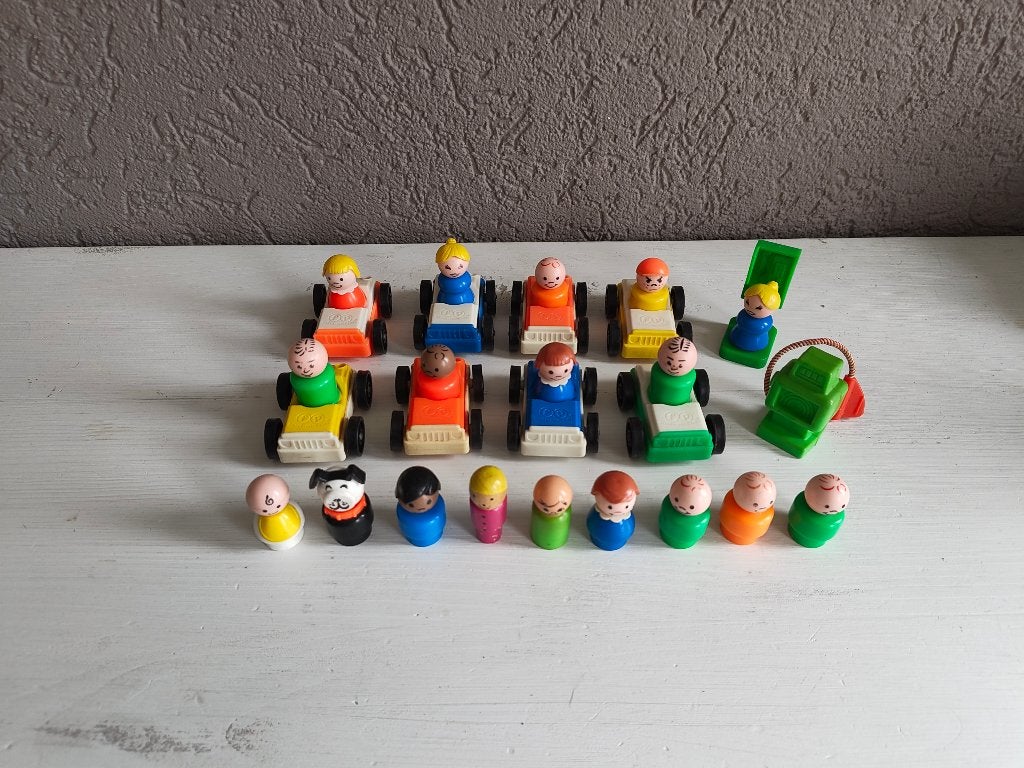 Vintage Fisher-Price auto's en figuren c, Ophalen of Verzenden, Gebruikt, Speelset