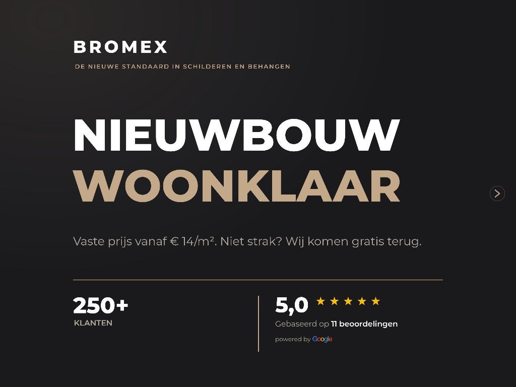 Schilder/behanger gezocht? Nieuwbouw €14/m², verhuisgarantie, Garantie, Behangen