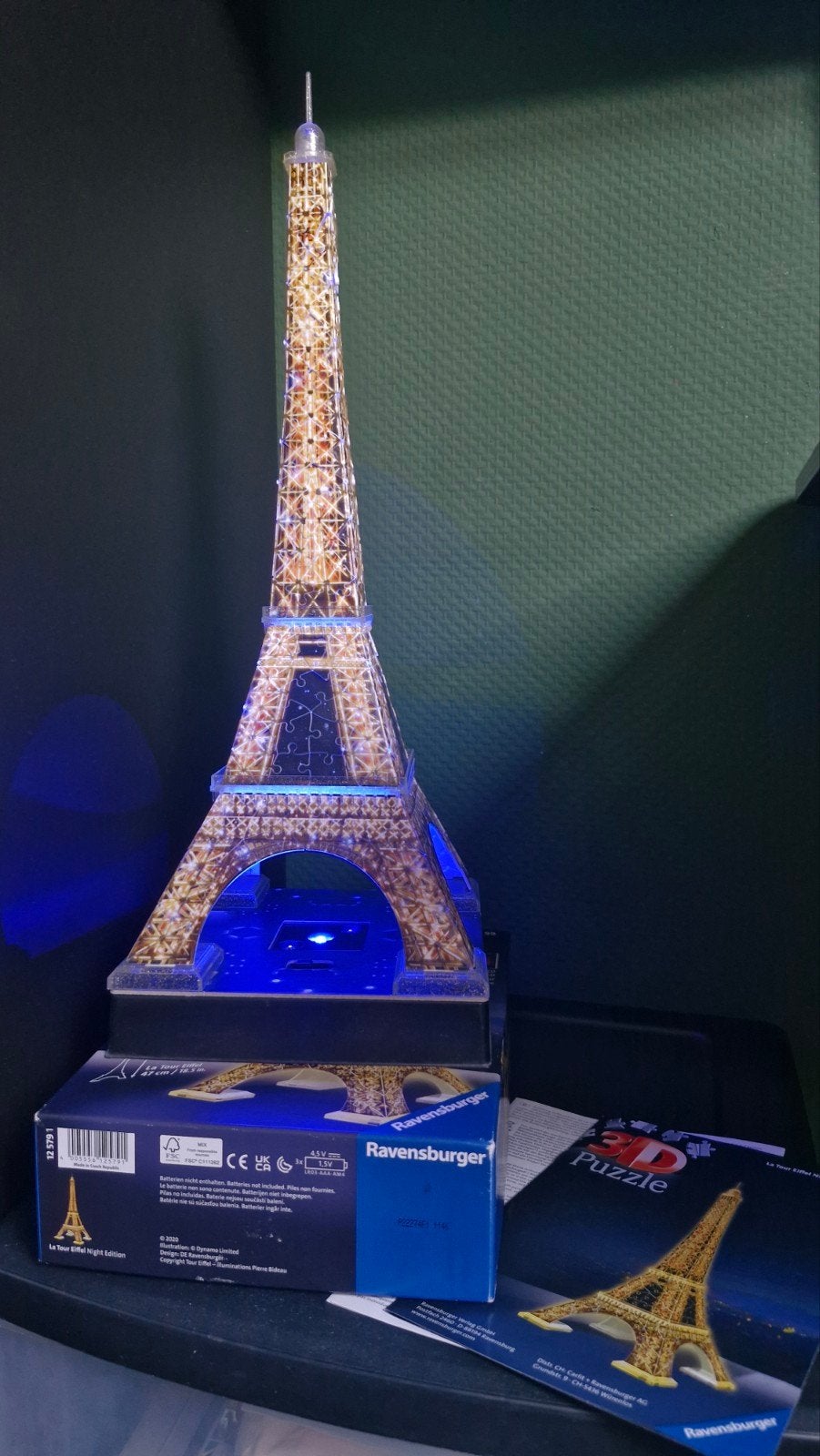 Ravensburger 3D Eiffeltoren LED Puzzle - Compleet, Ophalen of Verzenden, Meer dan 50 stukjes, Zo goed als nieuw, 6 jaar of ouder