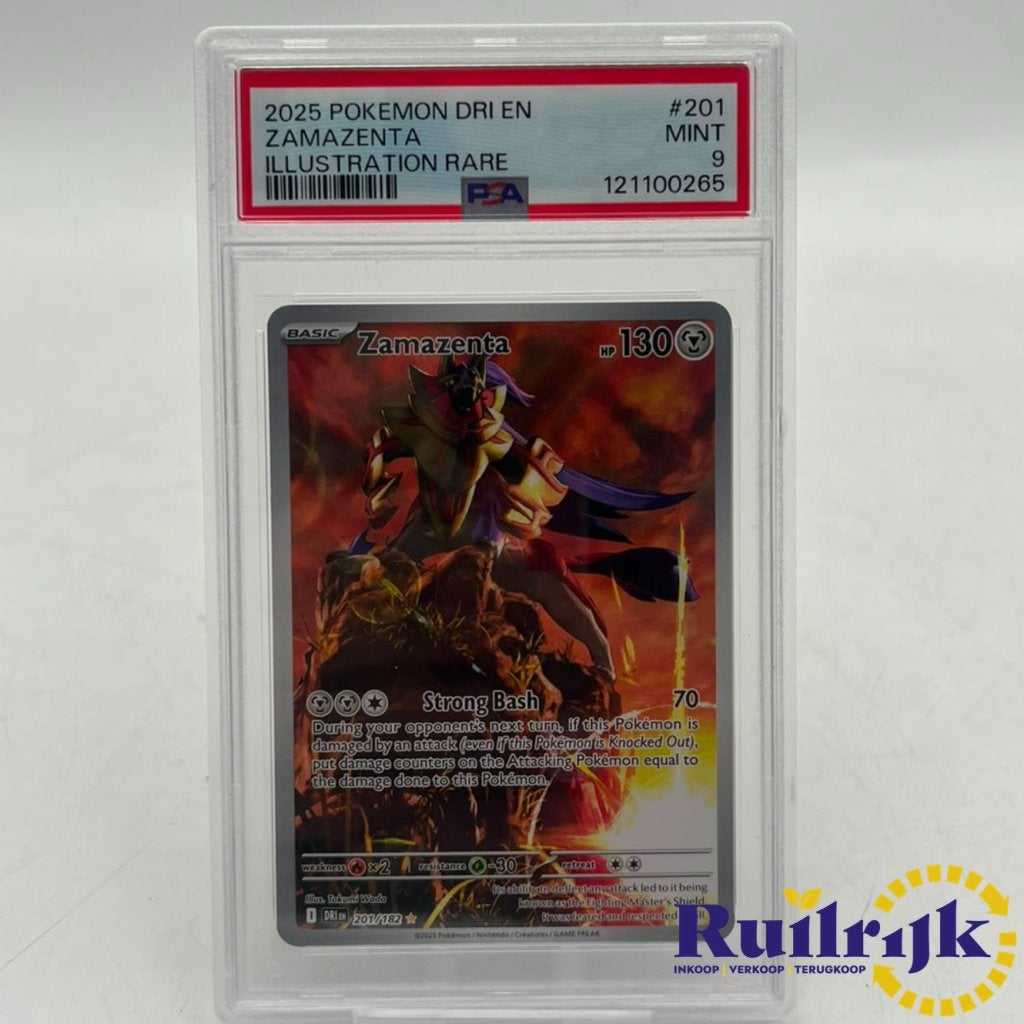 Zamazenta PSA 9 Full art #201 Pokemon kaart, Zo goed als nieuw