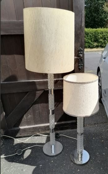 vintage staande lampen mid-century vloerlamp, Huis en Inrichting, Lampen | Vloerlampen, Ophalen, Gebruikt, E27 (groot), Glas