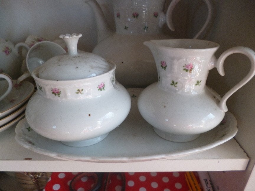 Koffiepot, Roomstel Krautheim Bavaria zacht roze mini roosje, Ophalen of Verzenden