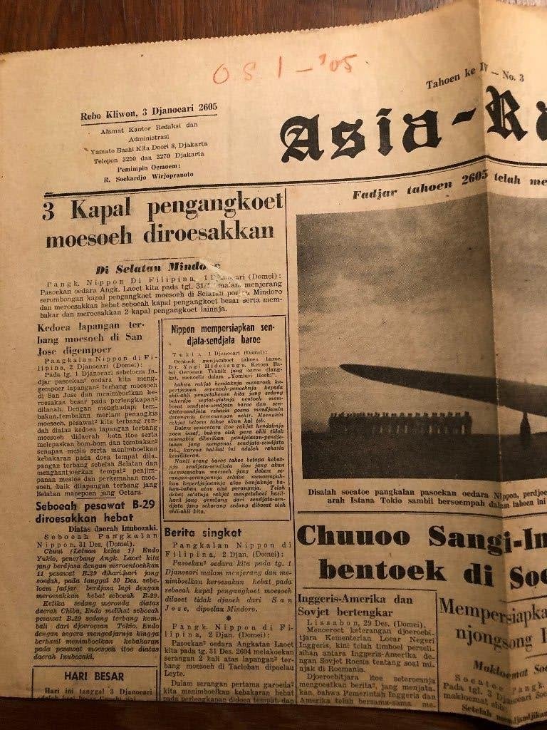 Indië, Japanse bezetting. kranten: Asia Raya: 30x het jaar, Verzenden, Tweede Wereldoorlog, Zo goed als nieuw, Overige onderwerpen