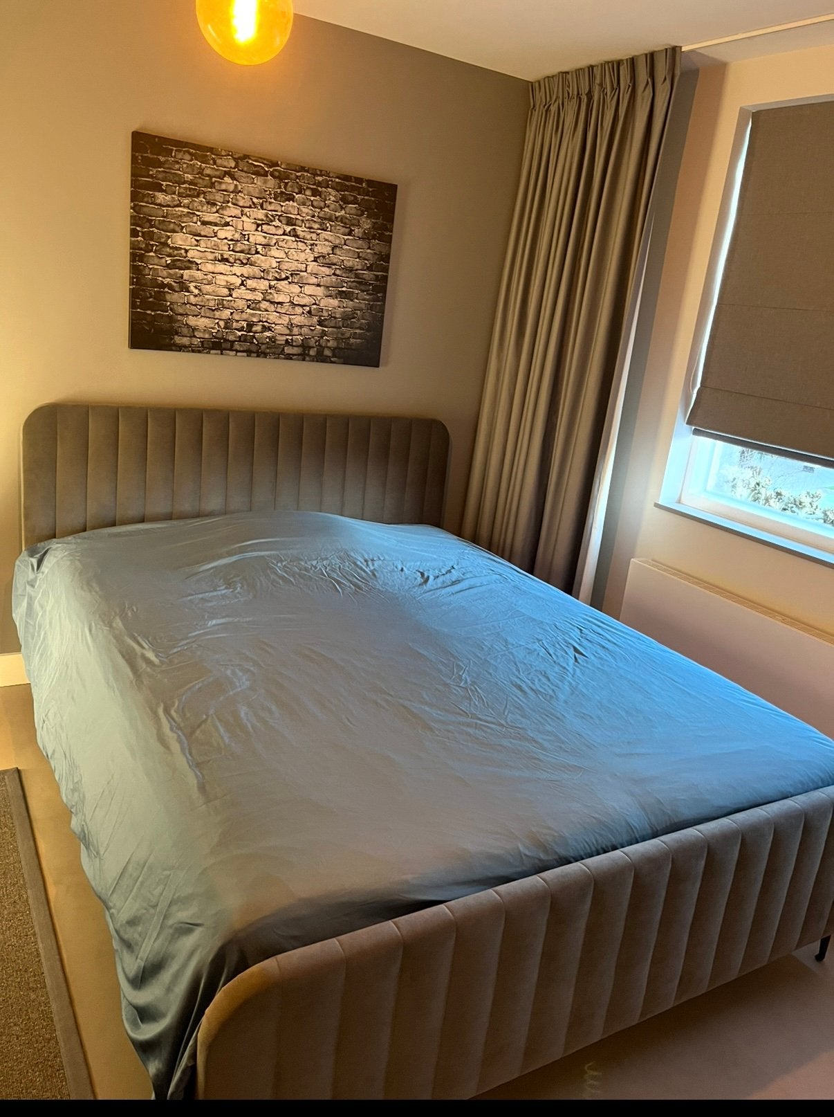 2 persoons bed incl auping spiraalbodem zonder matras, Ophalen, Zwart, Tweepersoons, Zo goed als nieuw