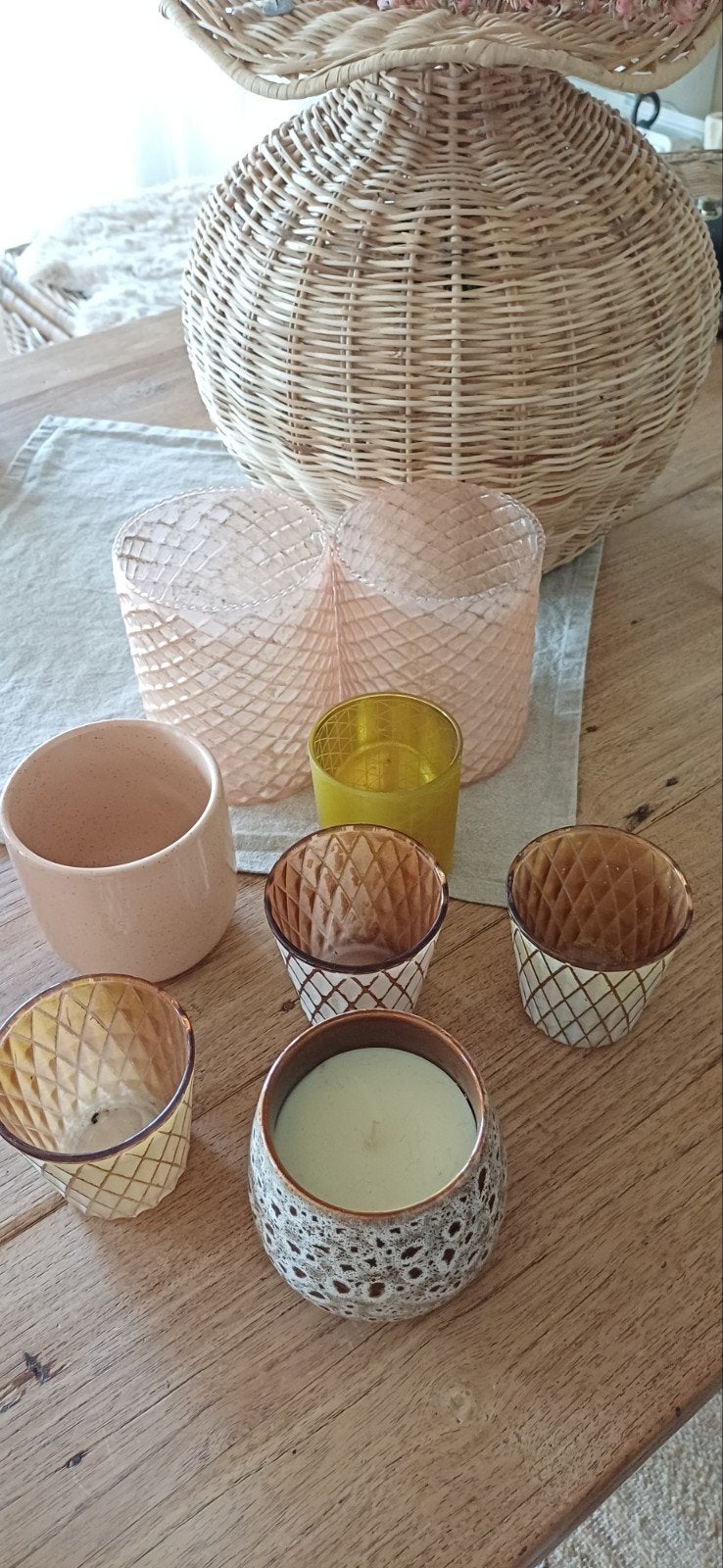 Diverse theelichthouders, Ophalen, Gebruikt, Glas, Roze