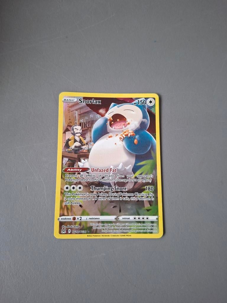 Pokemon kaart snorlax tg10/tg30, Ophalen of Verzenden, Nieuw, Losse kaart, Foil