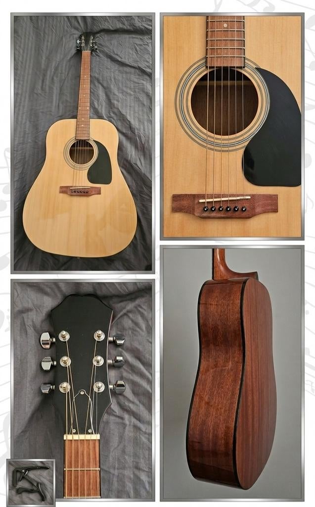 Akoestische gitaar ( Epiphone Dr-100) + Capo, Muziek en Instrumenten, Ophalen of Verzenden