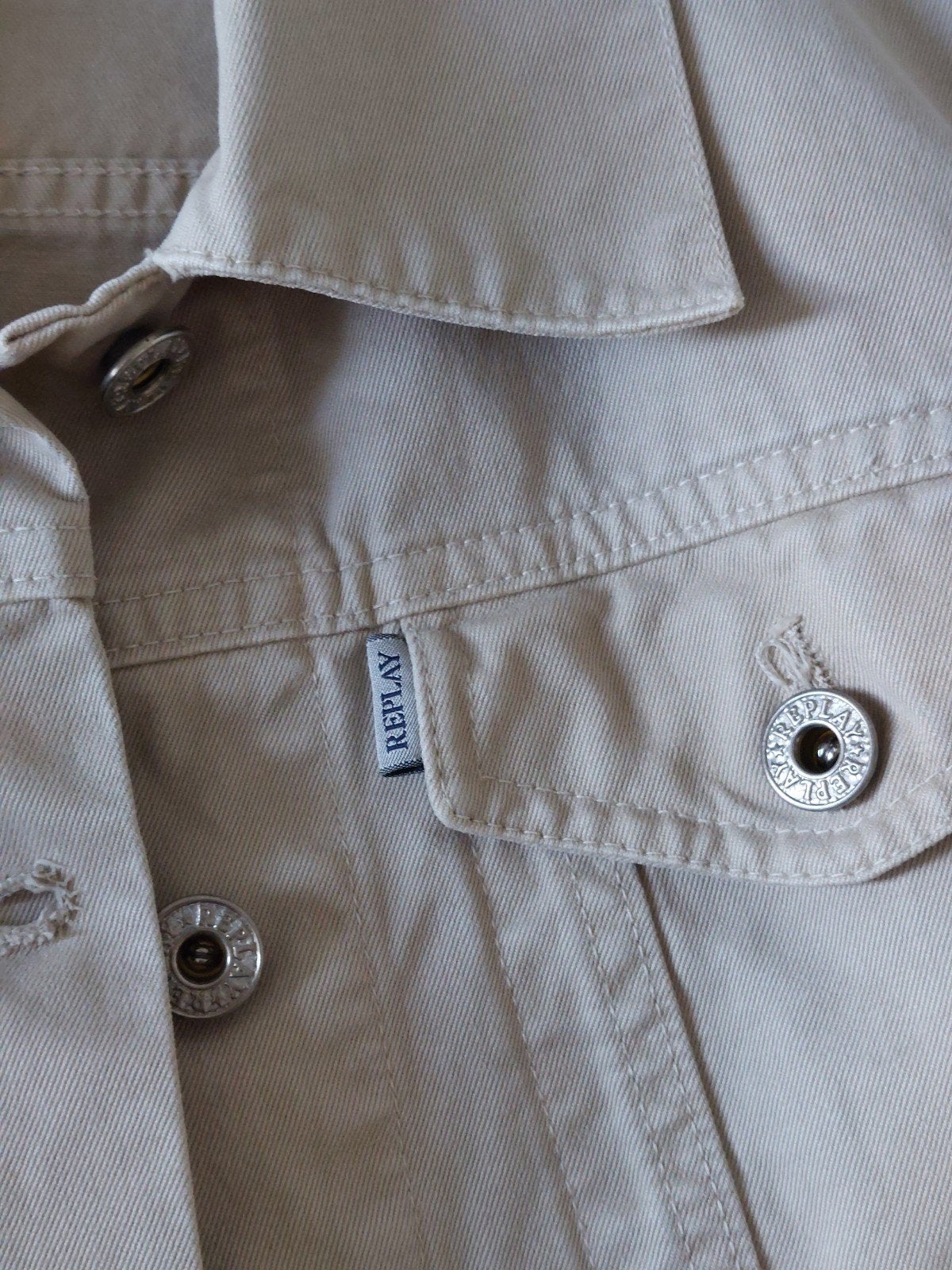 Replay jeans jasje nieuw M, Maat 38/40 (M), Beige, Nieuw, Replay