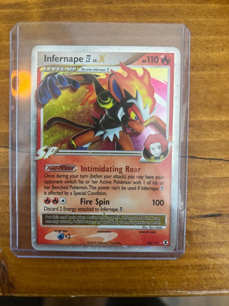 Pokemon infernape rising rivals x, Ophalen of Verzenden, Zo goed als nieuw, Losse kaart, Foil