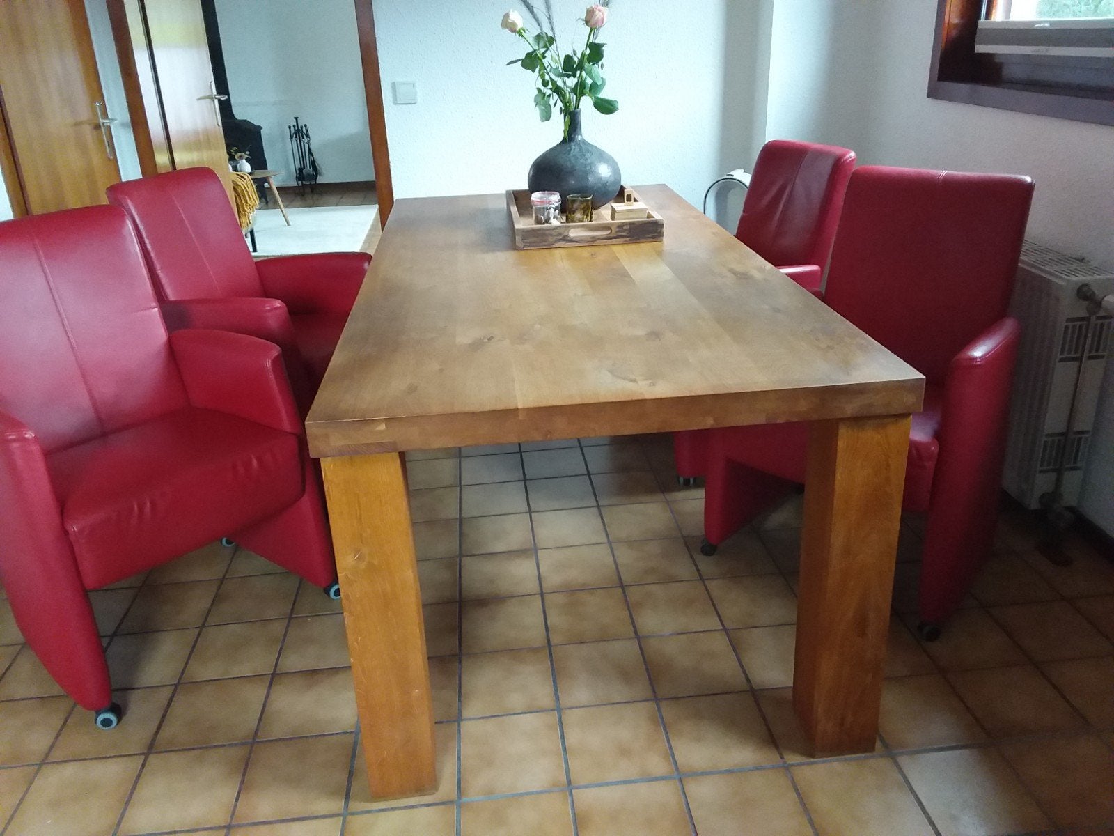 Nette eikenhouten eettafel 198x98cm, Ophalen