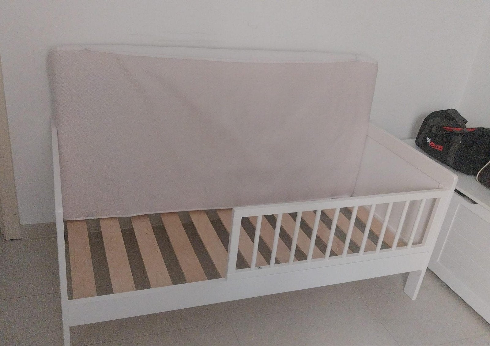 z.g.a.n. peuterbed met matras, Ophalen, 70 tot 85 cm, 140 tot 160 cm, Zo goed als nieuw