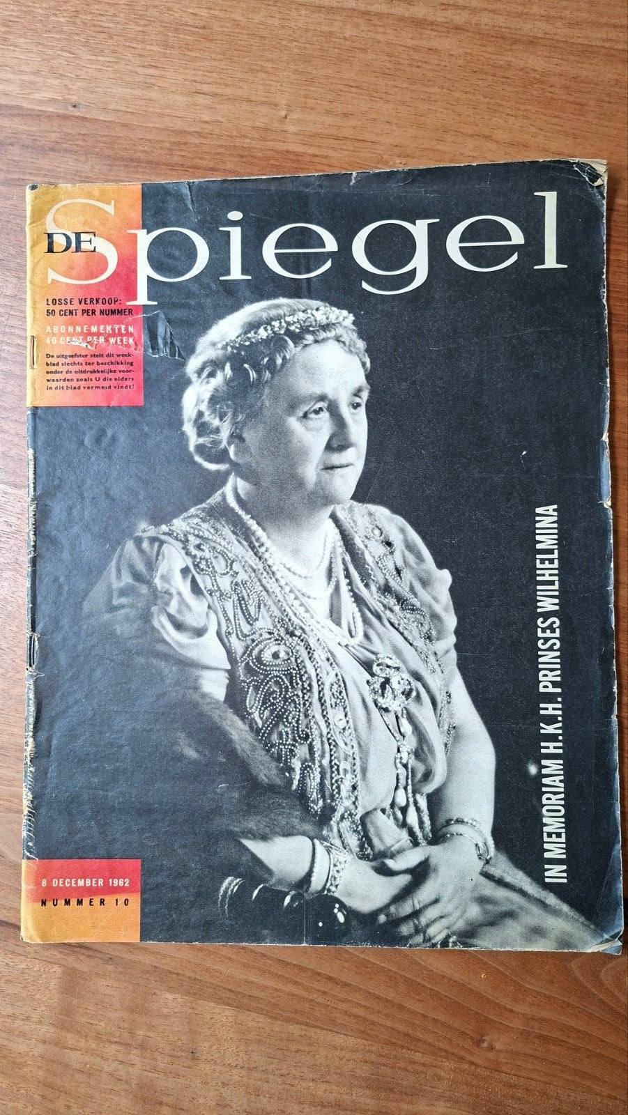 De Spiegel -1962 -  In Memoriam Prinses Wilhelmina, Ophalen of Verzenden, Gelezen, Overige typen