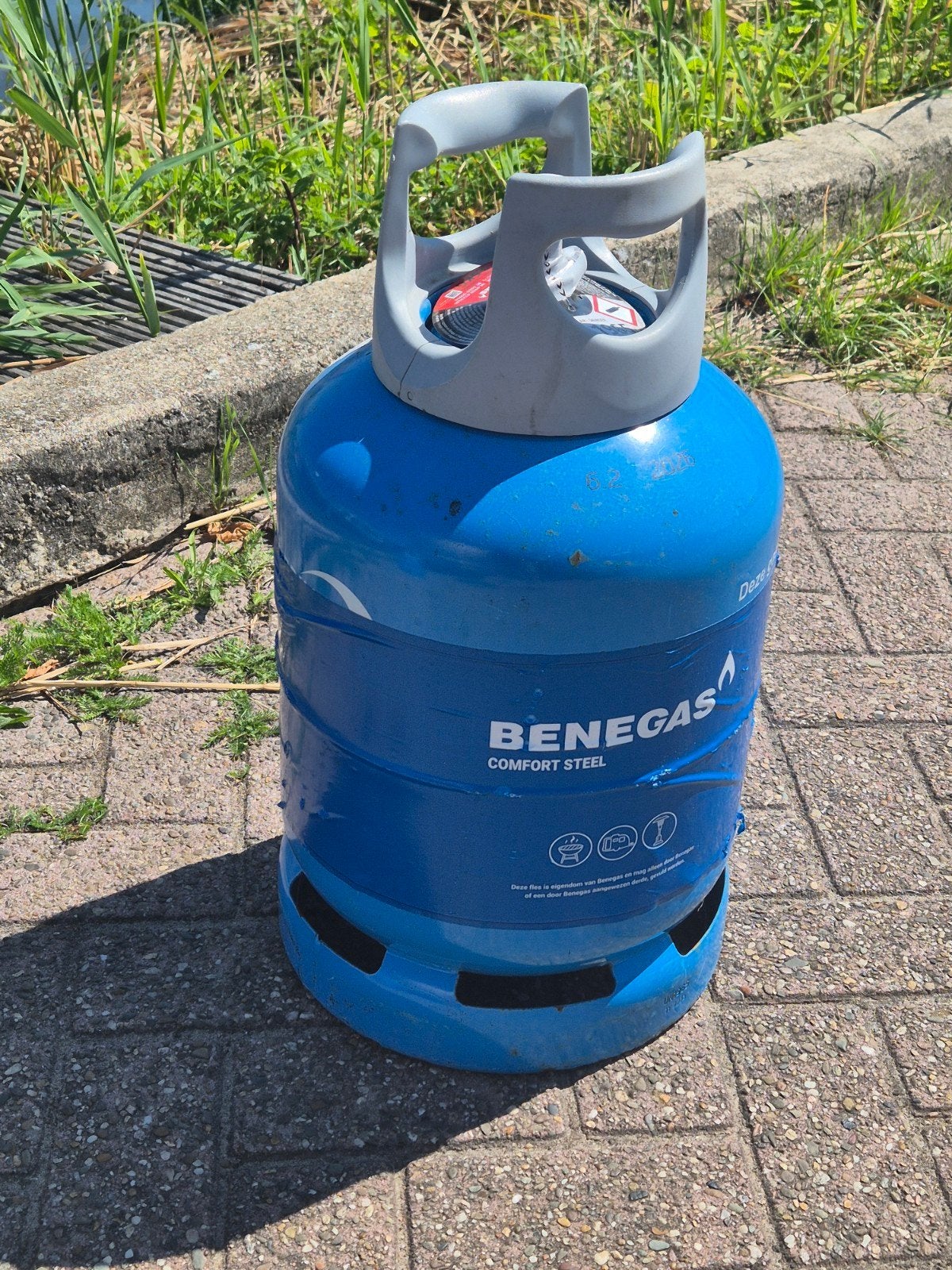 Nieuwe, verzegelde lichtgewicht Benegas gasfles 9,5 kg, Ophalen, Nieuw