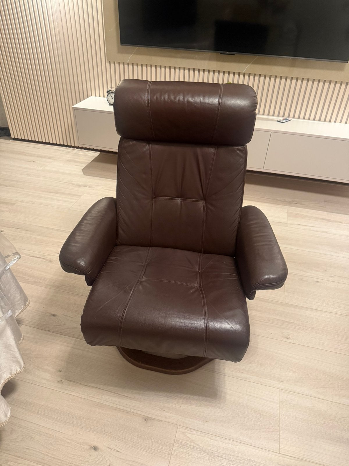 Leren fauteuil, Ophalen, Zo goed als nieuw, 75 tot 100 cm, 50 tot 75 cm