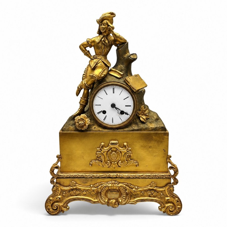 Vergulde pendule, Frankrijk, begin 19e eeuw, Ophalen of Verzenden